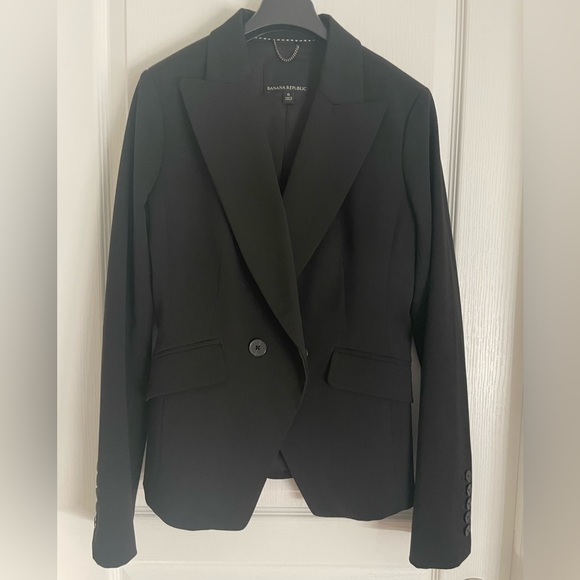 Banana Republic Black Double Breasted Blazer Size 0 - Picture 1 of 2